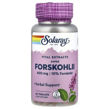 Solaray, Szuper Forskohlii Gyökér Extraktum, 400 mg, 60 VegCaps