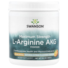 Swanson, Maximum Sterke L-Arginine AKG Poeder, Natuurlijke Citrus, 12.9 oz (368 g)