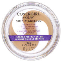 Covergirl, Olay Simpele Ageless, Foundation, SPF 28, 260 Classic Tan, 0,4 oz (12 g)