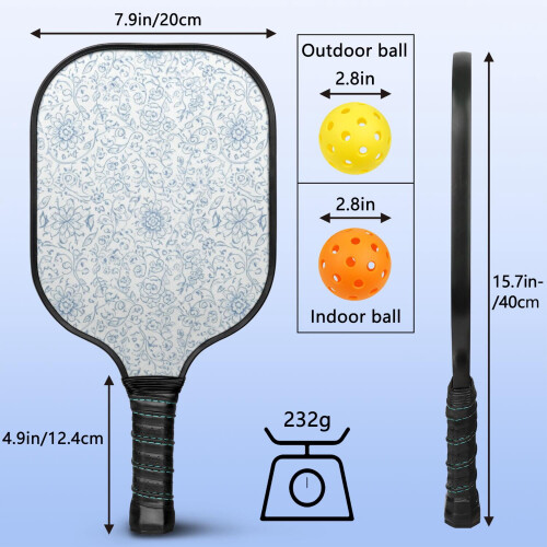 Σετ κουπιών Pickleball από υαλοβάμβακα Floral2Paddles2Balls 2