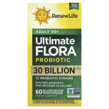 Renew Life, Probiotik pro dospělé 50+, 30 miliard CFU, 60 vegetariánských kapslí
