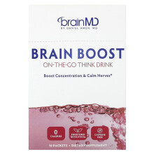 BrainMD, Brain Boost, Pahar de Gândire pe Măsură, Fără Cafeină, 10 Pachete