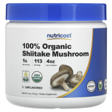 Nutricost, Funghi di Shiitake 100% Organico, Senza Sapore, 4 oz (113 g)