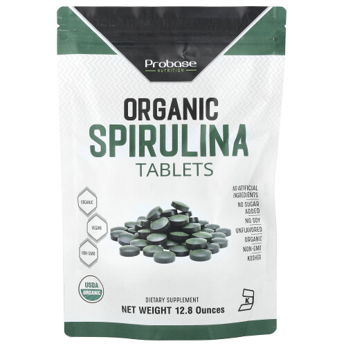 Probase Nutrition, Organic Spirulina Tablets , 12,8 oz