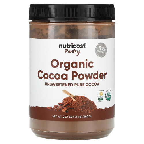 Nutricost, Αποθήκη, Οργανική Κakaο Πουλβέρ, Ακατέργαστη, 24.3 oz (680 g)