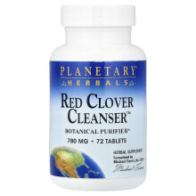 Planetary Herbals, Rode klaver reiniger, 72 tabletten