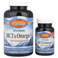 Carlson, MCT & Omega-3, 120 + 30 Frie Bløde Gel