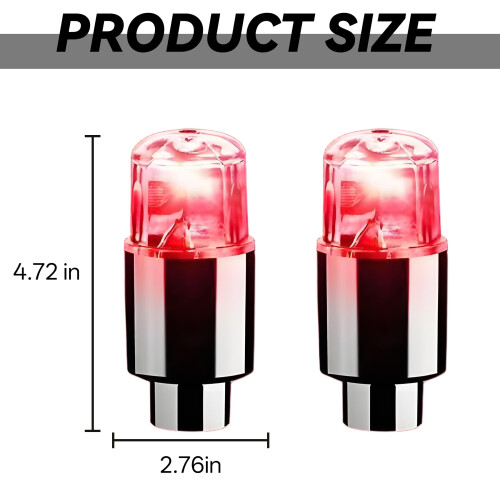 Röda cykelhjulslampor, universalventil, 2-pack 1