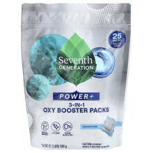 Seventh Generation, Power+, Oxy Booster Pakiety, Bez Zapachu, 1.1 funtów (500 g)