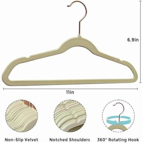 Baby-Samtkleiderbügel, 28 cm, 30er-Packung mit 10 Clips 1
