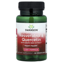 Swanson, Resveratrol & Quercetin met Grape Seed Extract, 30 Veggie Caps