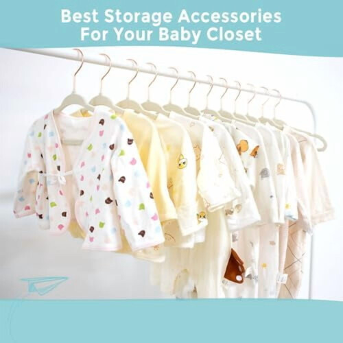 Baby-Samtkleiderbügel, 28 cm, 30er-Packung mit 10 Clips 2