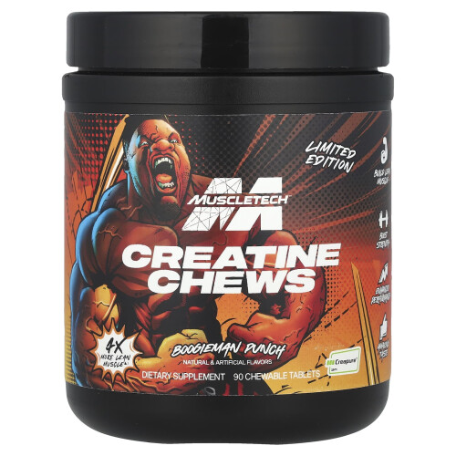Muscletech MuscleTech, Beperkte Editie, Creatine Chews, Boogieman Punch, 90 Eetbare Tablets (1 g per Tablet)