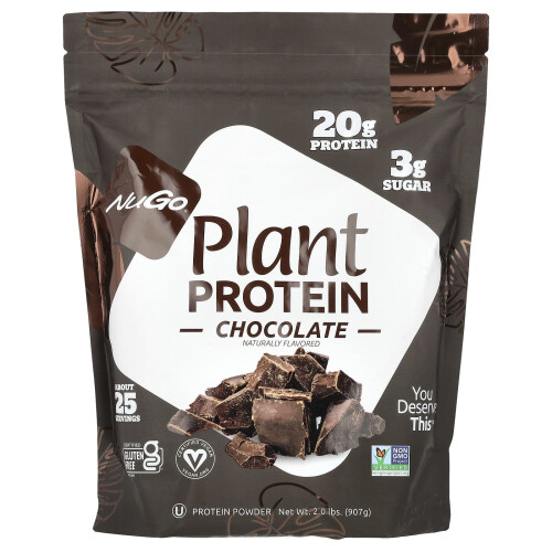 NuGo Nutrition, Plant eiwit, Chocolate, 2 lbs (907 g)