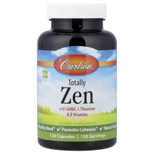 Carlson, Totally Zen with GABA, L-Theanine & B Vitamiineja, 120 Pillereitä