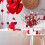 Valentine's Day floral picks with red berries stems for 6