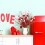 Valentine's Day floral picks with red berries stems for 7