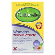 Culturelle, Probiotici, Probiotico di Benessere per Donne, Frutta Mistica, 30 Comprimati Masticabili