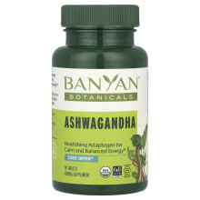 Banyan Botanicals, Ashwagandha, 90 Tabletter
