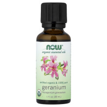 NOW Foods, Organické esenciální oleje, Geranium, 1 fl oz (30 ml)