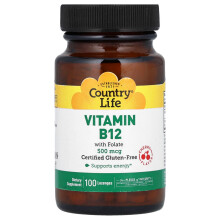 Country Life, Vitamine B12 met Folate, Kers, 100 Lontijntjes