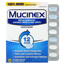 Mucinex, 40 Förökade Utgångsbi-Lagertabletter