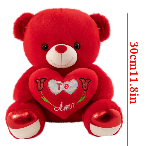 Teddy Bear Plush Doll 11.8 Inch with Heart 1