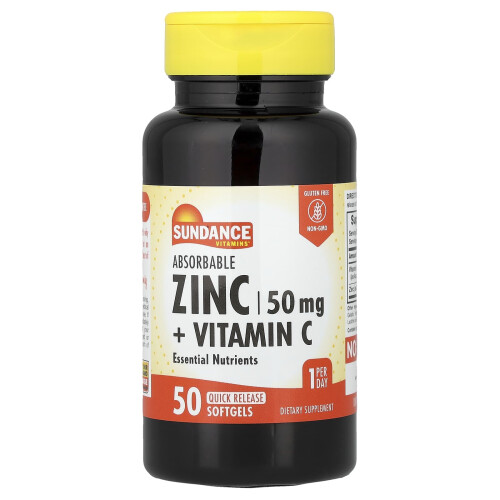 Sundance Vitamins, Απρόσιτος Ζίνκ + Βιταμίνη C, 50  Quick Release Softgels