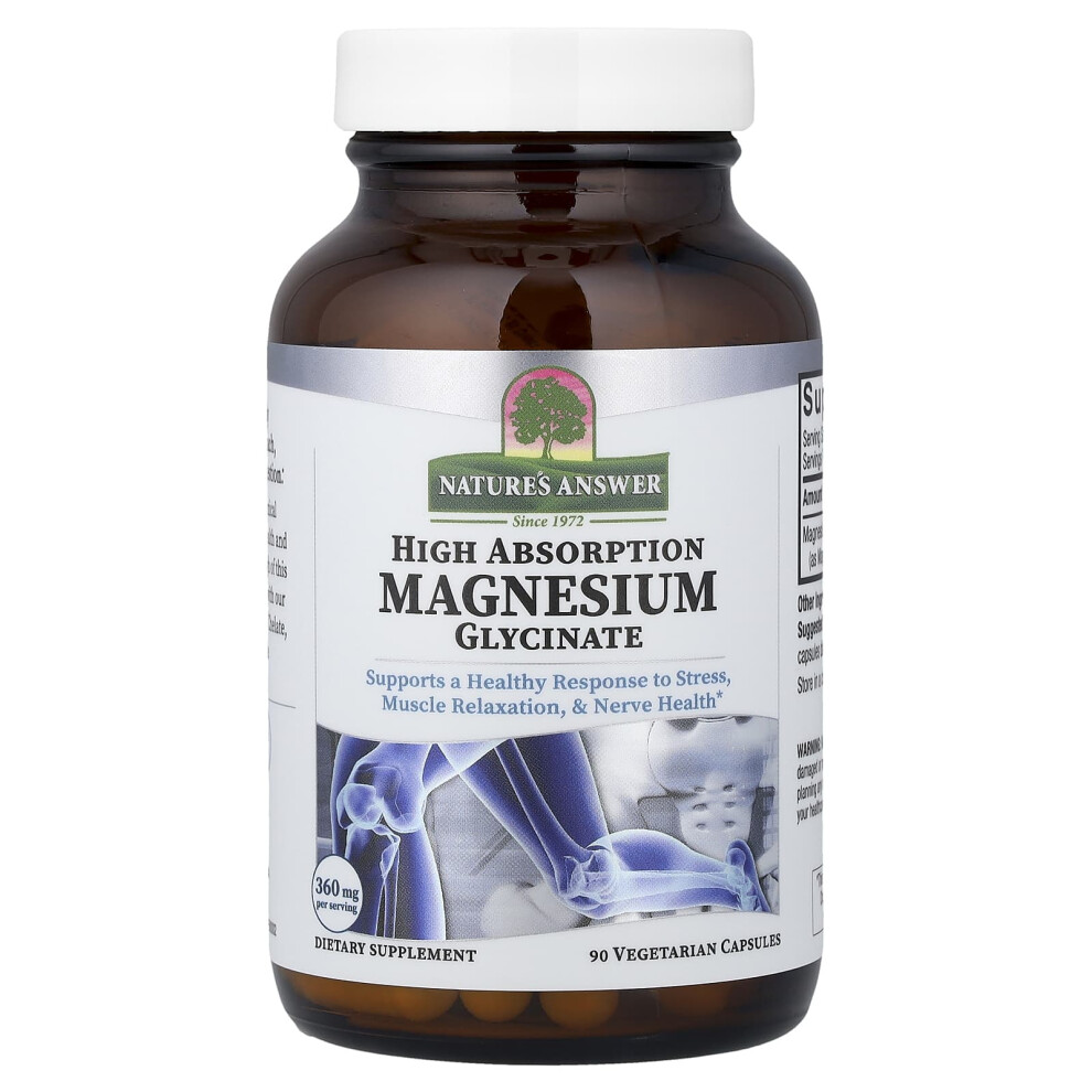 Nature's Answer , Magnesium Glycinate, High Absorption, 90 Vegetarian Capsules (120 Mg Per Capsule)