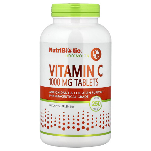 NutriBiotic, Immunitetti, Vitamiini C, 1,000 mg, 250 Vegan Tablettia