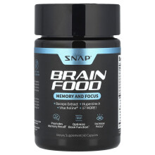 Snap Supplements, Aivojen Ruokaa, Bacopa-ekstrakti, 60 Kapseli