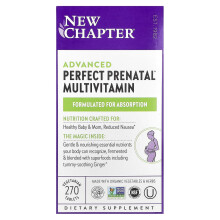 Multivitamínico prenatal avanzado de New Chapter, 270 tabletas vegetarianas