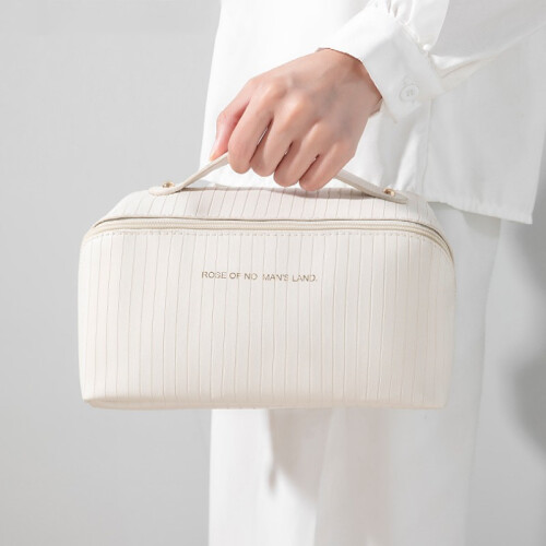 Geräumige Kultur-/Kosmetiktasche Beige 1