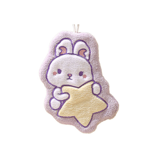 Children Hand Towels with Easter Bunny Patterns - with lanyard, Soft Microfiber Quick Drying Absorbent Cloths for Various Uses 1