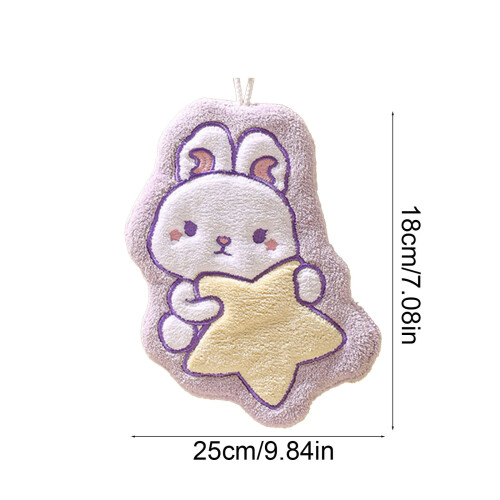 Children Hand Towels with Easter Bunny Patterns - with lanyard, Soft Microfiber Quick Drying Absorbent Cloths for Various Uses 2