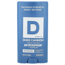 Duke Cannon Supply Co., Trench Warfare Antyprysznic + Deodorant, Superior, Woda Źródłowa + Cytryna, 3 oz (85 g)