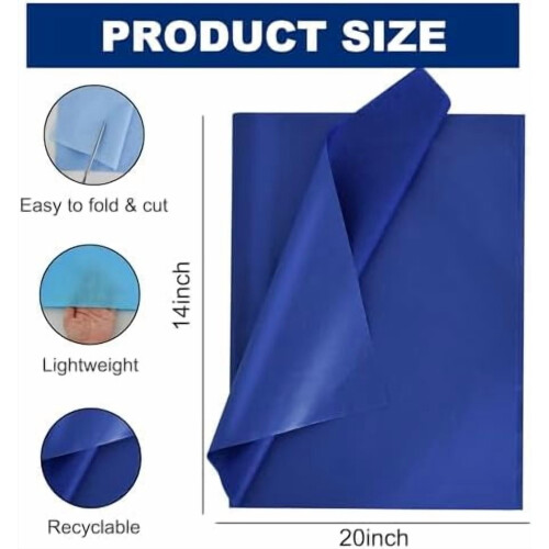 Χαρτί υγείας Blue Series 100 φύλλων, 14x20", Συσκευασία δώρου για τσάντες, χειροτεχνίες DIY, 1