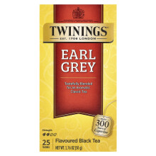 Twinings, Flavored Black Tea, Earl Grey , 25 Čajových Váfcí, 1,76 oz (50 g)