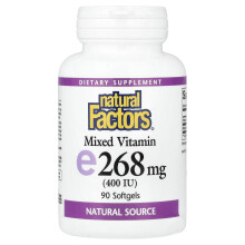 Natural Factors, Blandet Vitamin E, 268 mg (400 IU), 90 Softgels
