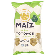 Siete, Totopos di Mais Maiz Corn Tortilla Chips, Lime , 7.5 oz (212.6 g)