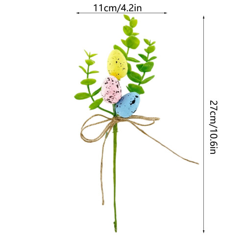 Arranjo floral de ovos de Páscoa com envoltório de tecido e 1