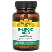 Country Life, R-Lipoic-Säure, 100 mg, 60 vegane Kapseln