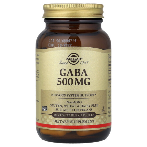 Solgar Solgar, GABA, 500 mg, 50 Capsule Vegetali