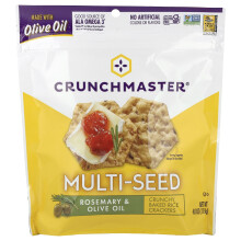 Crunchmaster, Multi-Seed, Crunchy Baked Rice Crackers, Rosemary & Olive Oil, 4 oz (113 g)