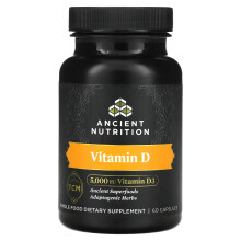 Vitamina D de Ancient Nutrition, 5,000 IU, 60 Cápsulas