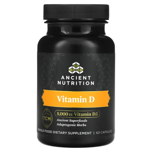Ancient Nutrition, Vitamin D, 5 000 IU, 60 kapszula