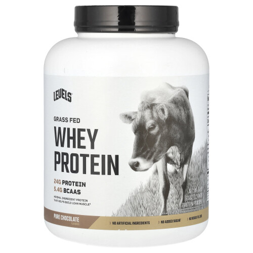 Levels, Grass Fed Whey Eiwitpoeder, Pure Chocolate, 5lb (2,27 kg)