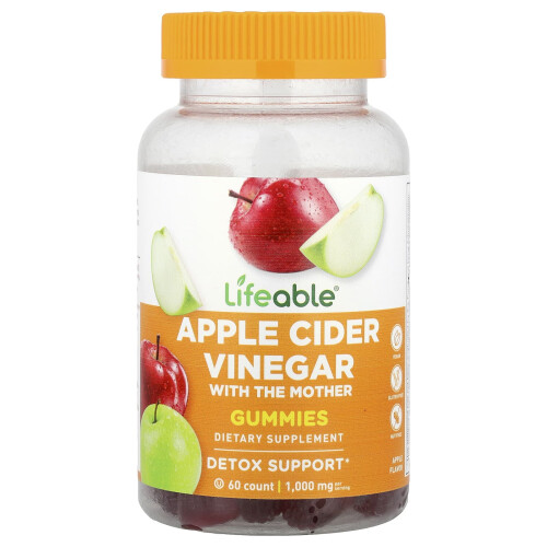 Lifeable, Apple Cider Vinegar Gummies, Apple , 60 Gummies