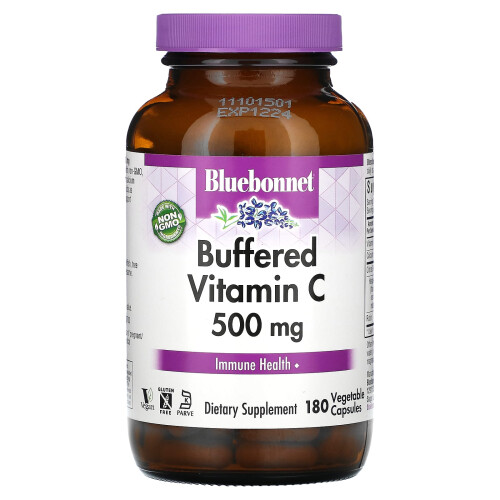 Bluebonnet Nutrition, Buffered Βιταμίνη C, 500 mg, 180 Vegetable Capsules