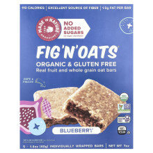 Made in Nature, Fig 'N' Oats, Blueberry, 5 Individually Wrapped Bars, 1.4 oz (40 g) Each